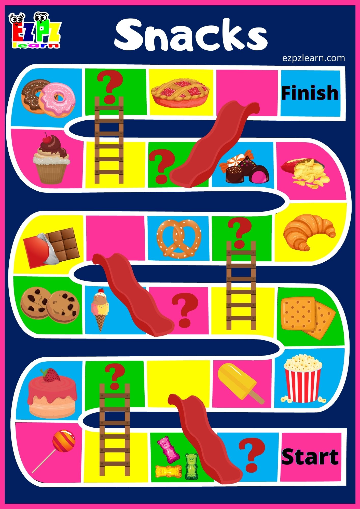 Snacks Slides and Ladders Game